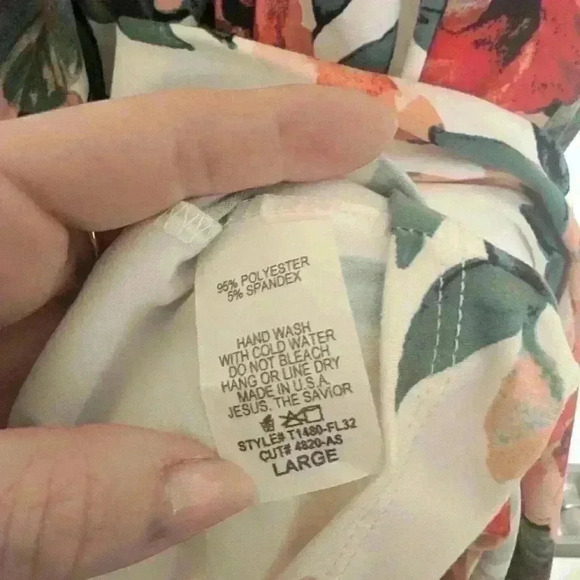 Jessakae floral white dress size  large - Picture 6 of 6